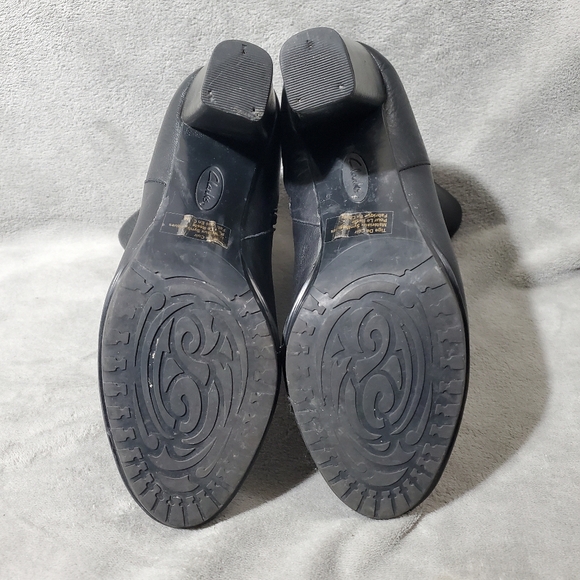 Clarks Indigo Buckle Black Leather Boots  10 M - Picture 7 of 12